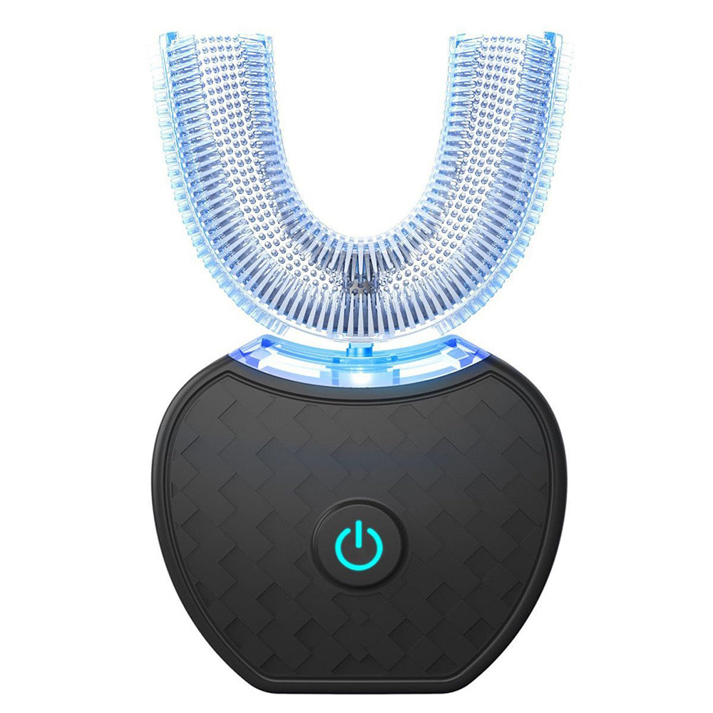 Wireless Charging U-Shaped Electric Toothbrush with Automatic Cleaning-Black