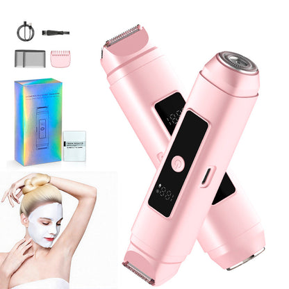 2-in-1 Dual Head Electric Shaver & Bikini Trimmer for Women with LED Display