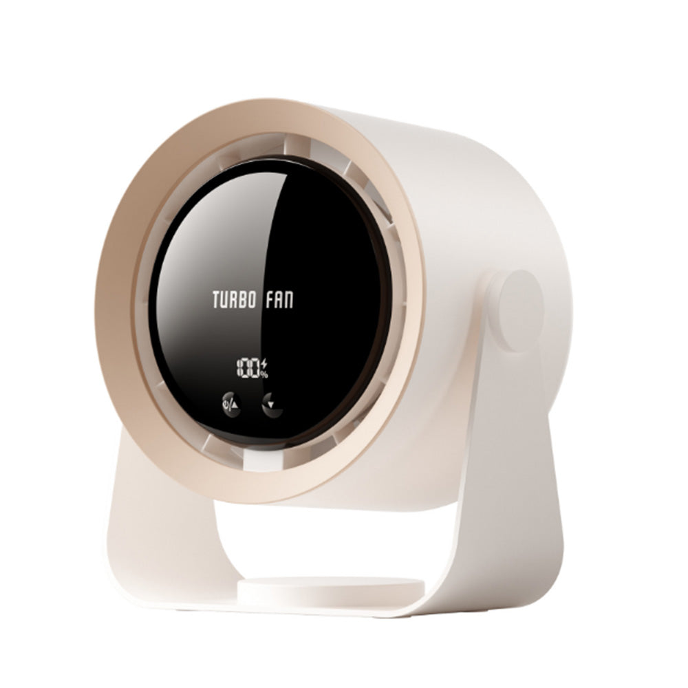 Digital Display Desk Fan Air Circulator Quiet Fan 100 Speeds Adjustable Table Fan for Camping Office Dorm Khaki