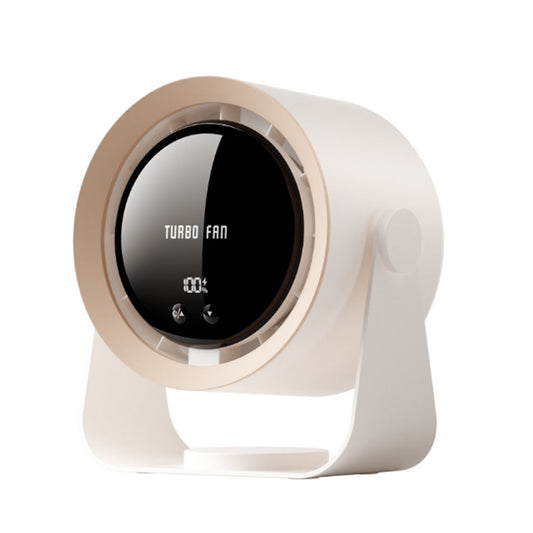 Digital Display Desk Fan Air Circulator Quiet Fan 100 Speeds Adjustable Table Fan for Camping Office Dorm Khaki