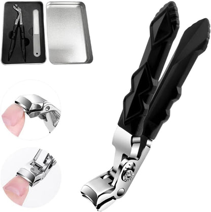 Angled Toenail Clipper Stainless Steel Long Handle Wide Jaw