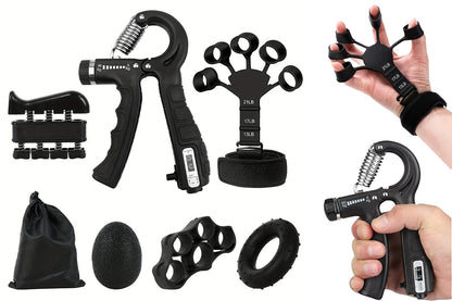 6Pcs Grip Strength Trainer Kit Hand Gripper Strengthener Forearm Strengthener