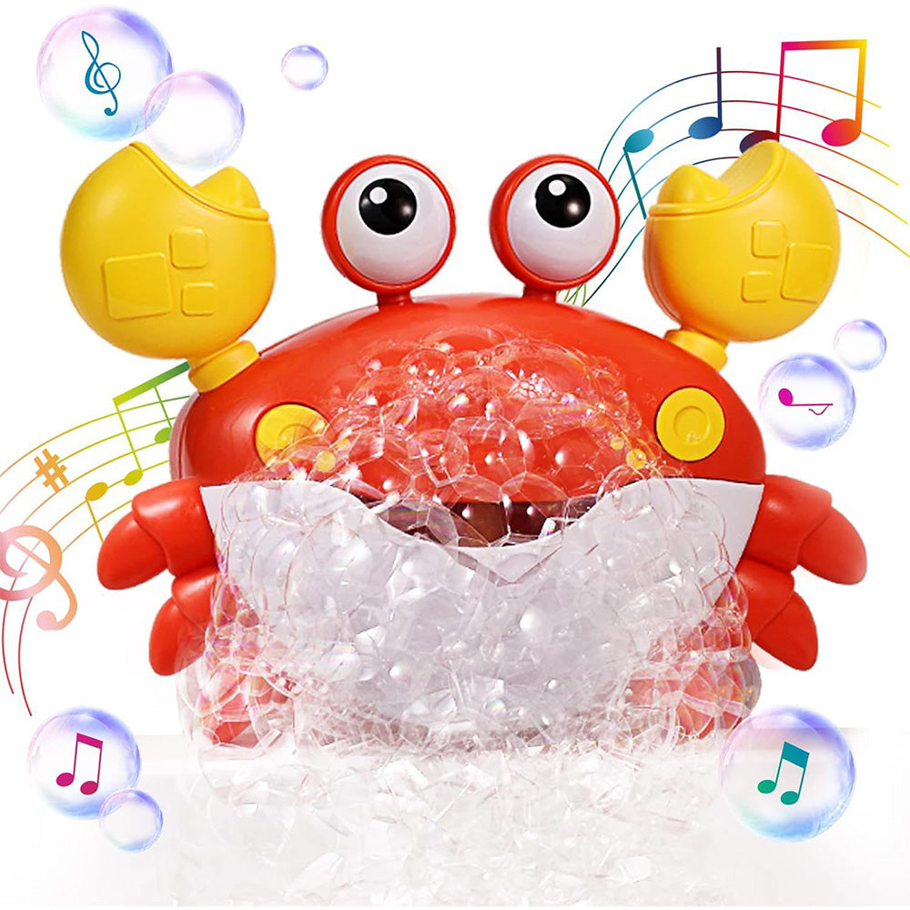 Crab Bubble Machine Bath Toy ¨C With Music for Kids and Toddlers Bath Time Fun Red
