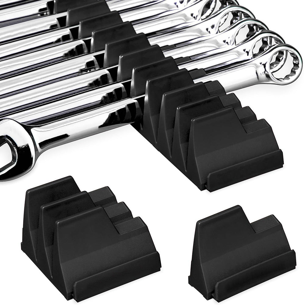 20-Tool Wrench Organizer Detachable Wrench Holder Rack Set for Tool Box Tool Drawer Storage Black