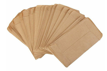 100 Piece Small Kraft Paper Coin and Seed Envelopes
