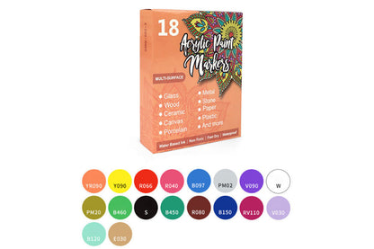 24Pcs DIY Nail Art Paint Pen Set Acrylic Paint Markers Nail Dotting Drawing Pens