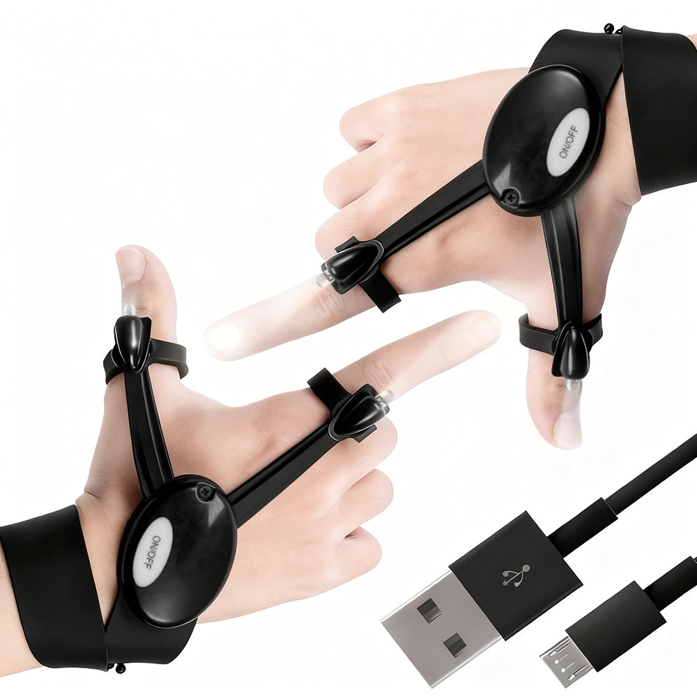 Men’s LED Flashlight Gloves for Outdoor Camping Fishing and Repair Work