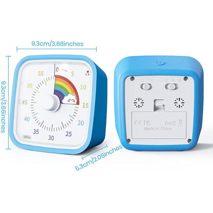 60-Minute Visual Countdown Timer Rainbow Disk Silent Time Management Tool Blue