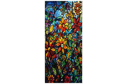 Static Cling Windows Film Frosted Stained Glass Stickers Flower Decor