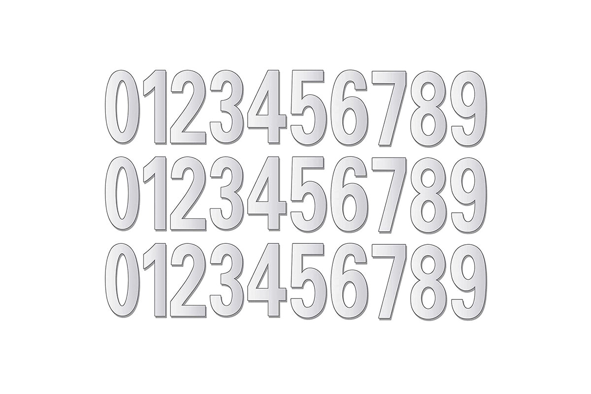 30Pcs Waterproof Reflective Number Stickers for Mailbox Bin Door Silver