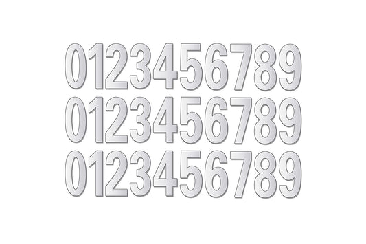 30Pcs Waterproof Reflective Number Stickers for Mailbox Bin Door Silver