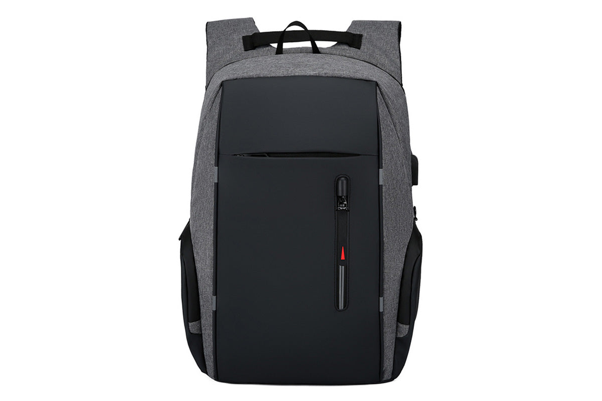 Travel Laptop Backpack with USB Port School Bookbag Fits 15.6 Inch Laptop-Grey