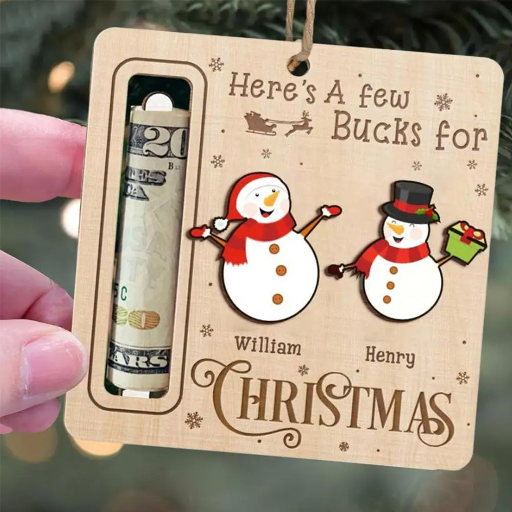 2Pcs Christmas Money Holders Funny Christmas Cash Holder Xmas Tree Hanging Ornaments Style 1