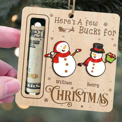 2Pcs Christmas Money Holders Funny Christmas Cash Holder Xmas Tree Hanging Ornaments Style 1