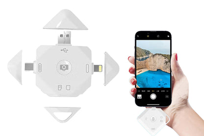 5-in-1 SD TF Card Reader for iPhone Type-C Memory Card Reader with Selfie Functions