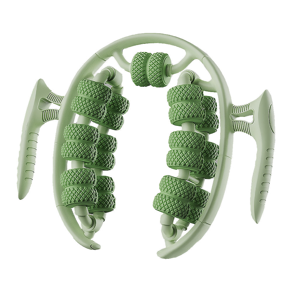 26 Wheels Annular Leg Clamp Massager Leg Massage Device Manual Muscle Relaxer Green