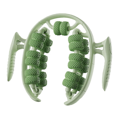 26 Wheels Annular Leg Clamp Massager Leg Massage Device Manual Muscle Relaxer Green