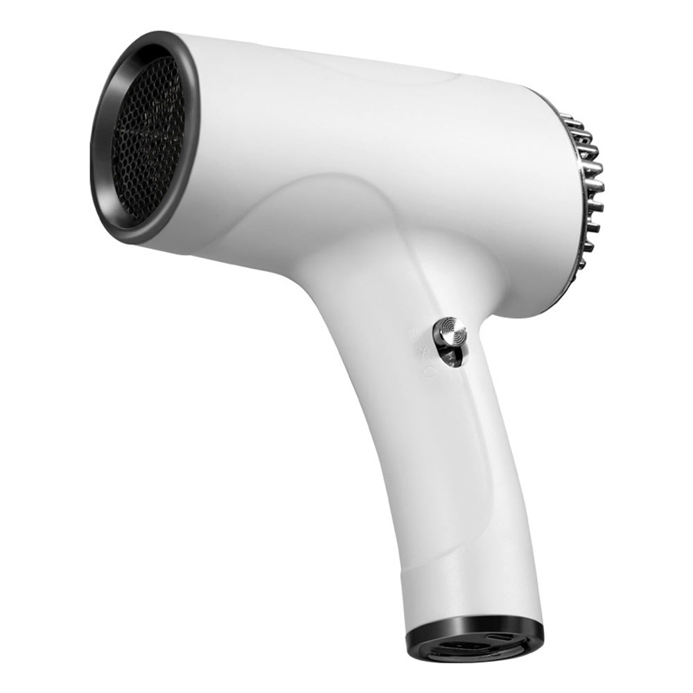 Portable Cordless Cool Wind Hair Dryer USB  Rechargeable Hairdressing Tool White