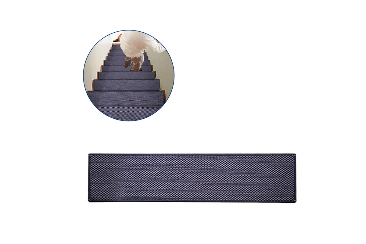 14 Piece Self Adhesive Stair Non-Slip Mat Carpet - Black