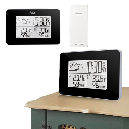 Wireless Weather Station Clock LCD Digital Indoor Outdoor Humidity Thermometer