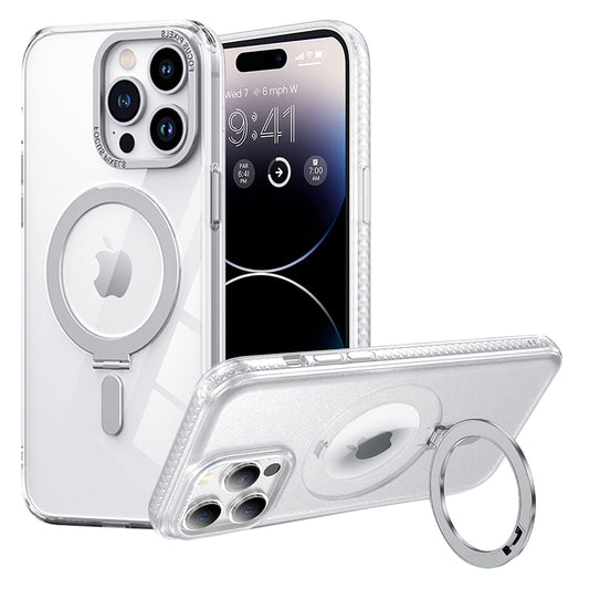 Magnetic Case for iPhone 13 14 Pro Promax Plus Shockproof Cover Screen Protector -Silver