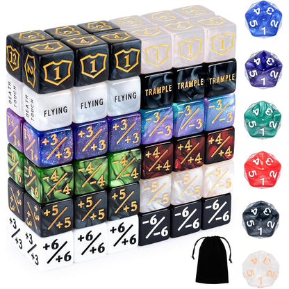 78PCS MTG Dice Set with Velvet Bag ¨C Card Game Accessories for Teens and Adult