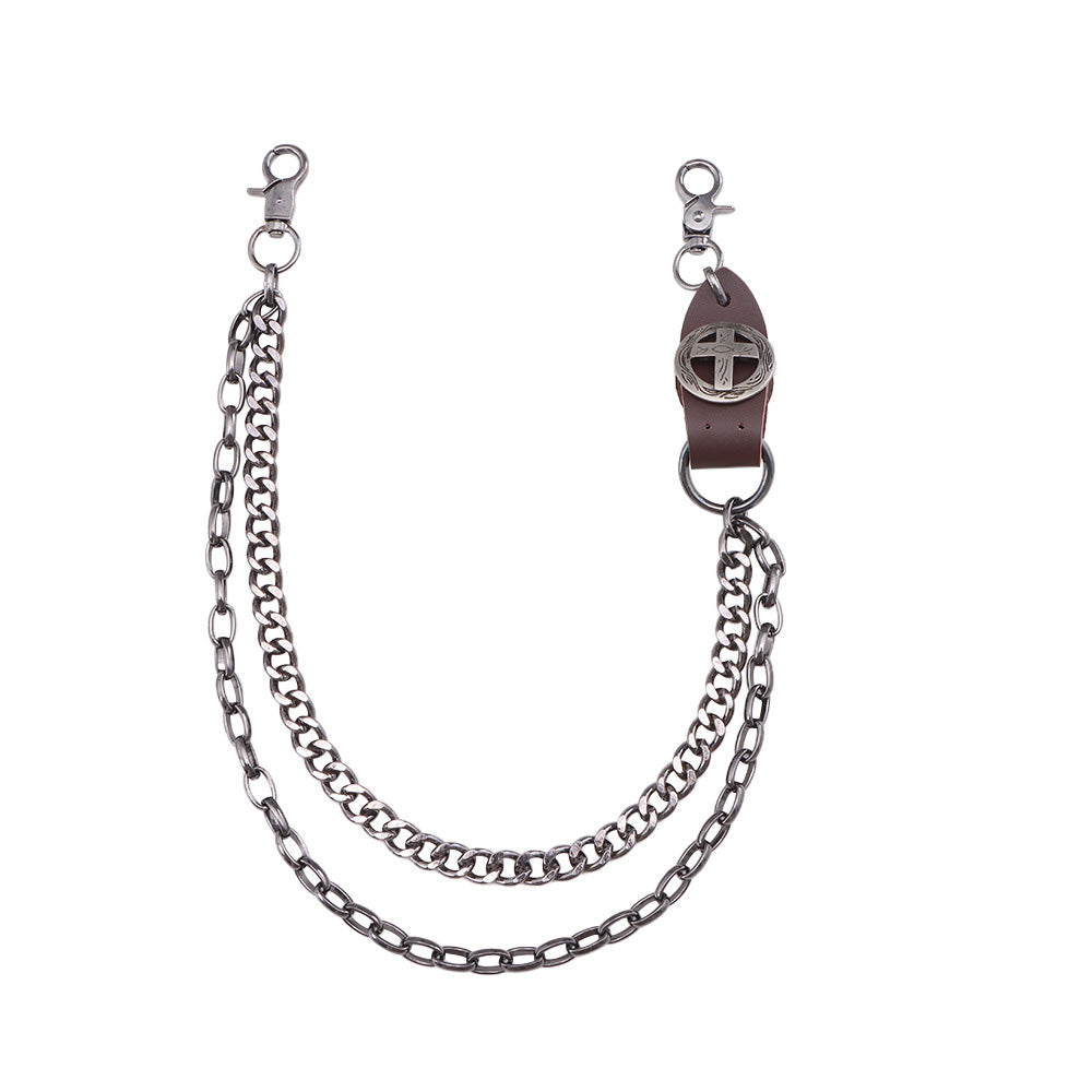 Punk Pant Chain Key Jean Wallet Chain - Double-layer Brown