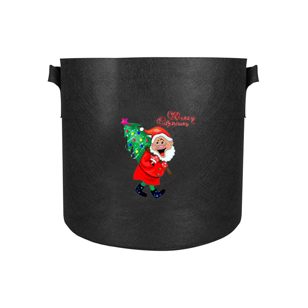 5Pcs Christmas Printed 7 Gallon Potato Grow Bags Non Woven Vegetable Planting Bags