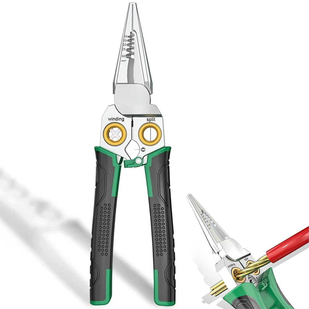 7-in-1 Stainless Steel Wire Crimper & Stripper Pliers for Electrical Work and DIY Repairs
