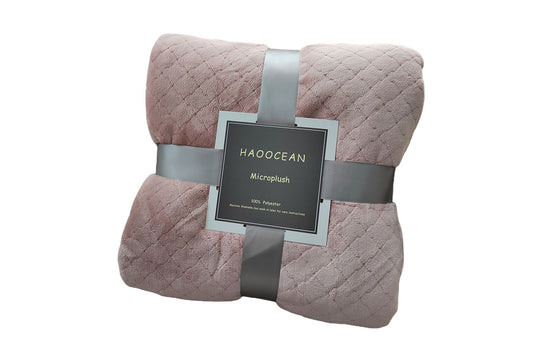 Soft Fuzzy Flannel Throw Blanket for Couch Sofa Bed and Office Napping-Pink
