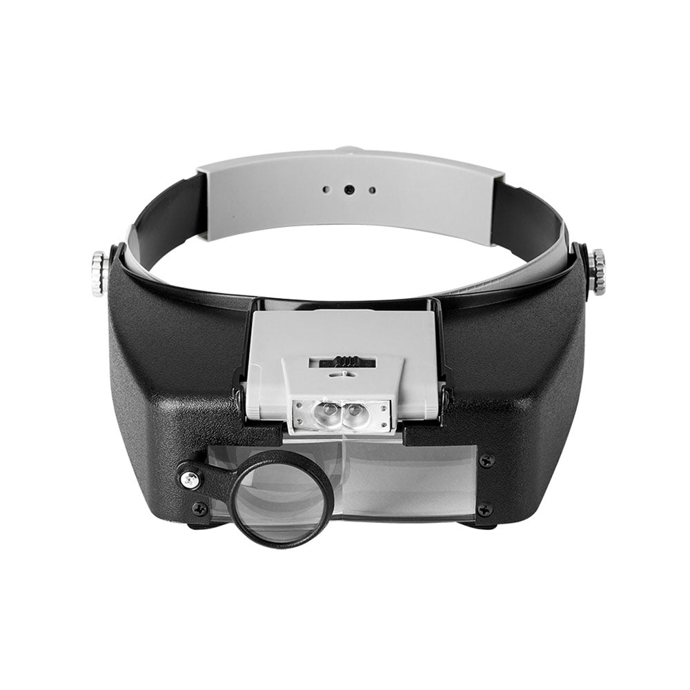 Magnifying Glass Lens with LED Light Lamp Visor Head Loupe Jeweler Headworn Magnifier