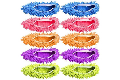 5 Pairs Mop Slipper Shoe Covers Floor Cleaning Foot Socks Washable Reusable