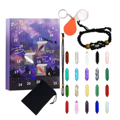 24-Day Christmas Advent Calendars Rhinestone Bracelet Countdown Calendar Jewellery Making Blind Box