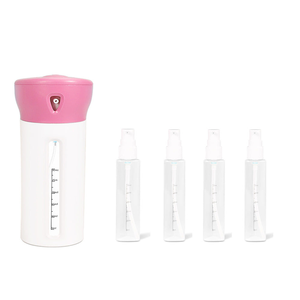 4-in-1 Travel Bottle Set Leak-Proof Container Portable Leakproof Rotatable Bottles -Pink