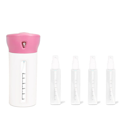 4-in-1 Travel Bottle Set Leak-Proof Container Portable Leakproof Rotatable Bottles -Pink