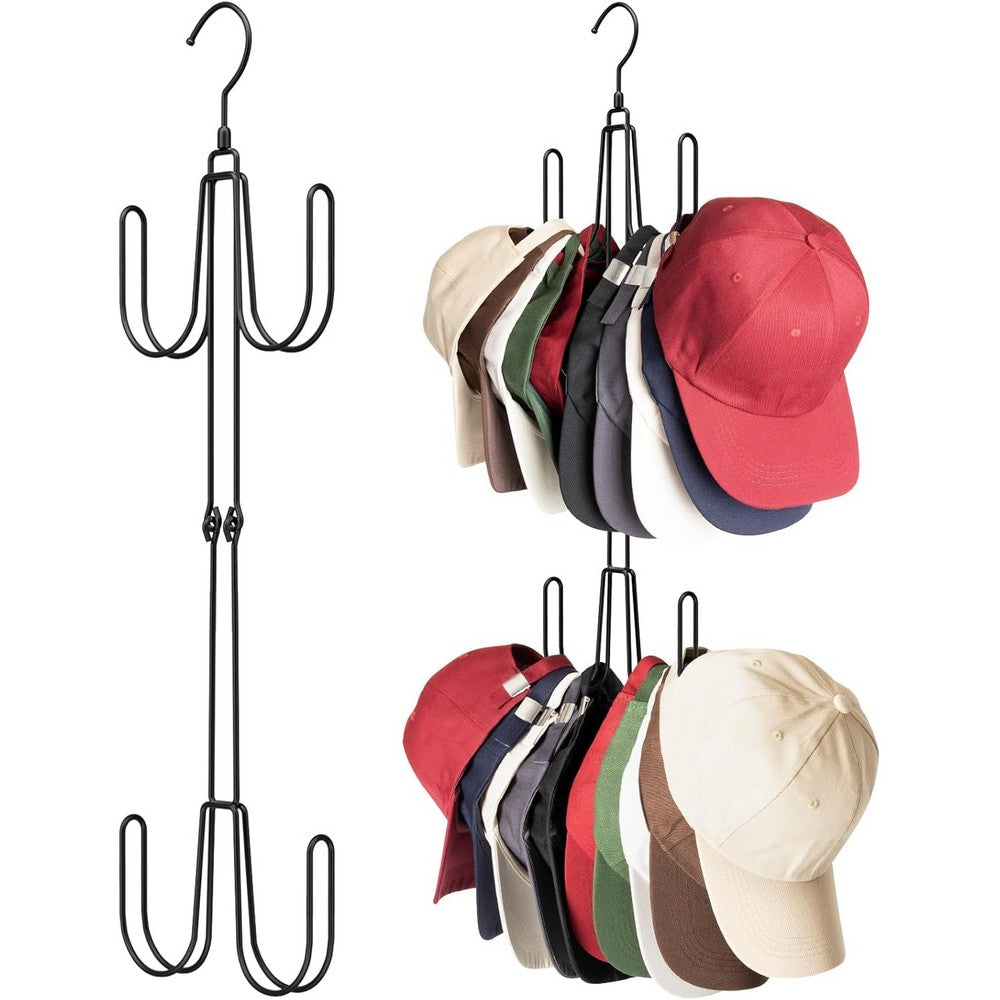 2Pcs Hat Hangers for Closet Stainless Steel Hat Organizer