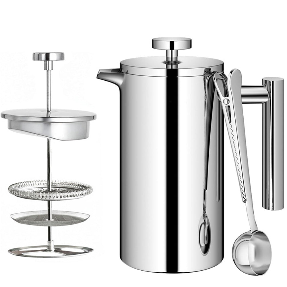 French Press Coffee Maker 304 Stainless Steel Double-Wall Insulated