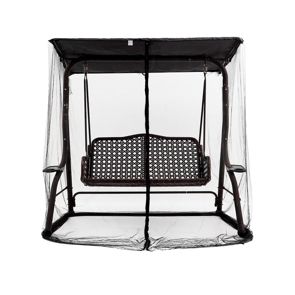 Outdoor Swing Chair Mosquito Net with Water-Resistant Roof Zipper Opening Mesh Mosquito Netting