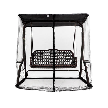 Outdoor Swing Chair Mosquito Net with Water-Resistant Roof Zipper Opening Mesh Mosquito Netting