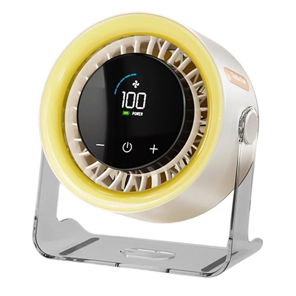 Desk Fan with 100 Speeds Display and 120 Degree Rotation - Lemon Yellow