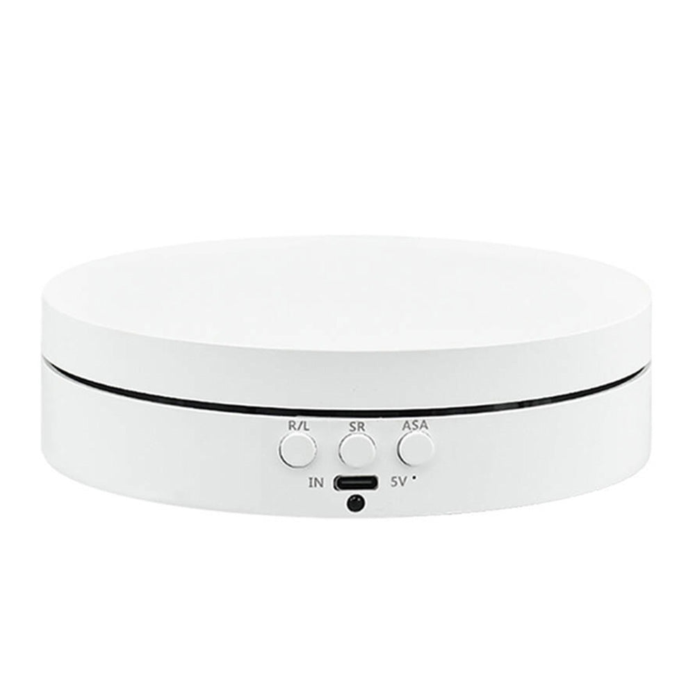 Electric 360 Degree Rotating Display Stand for Jewelry and Photography - White