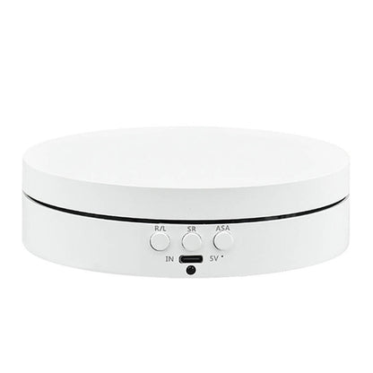 Electric 360 Degree Rotating Display Stand for Jewelry and Photography - White