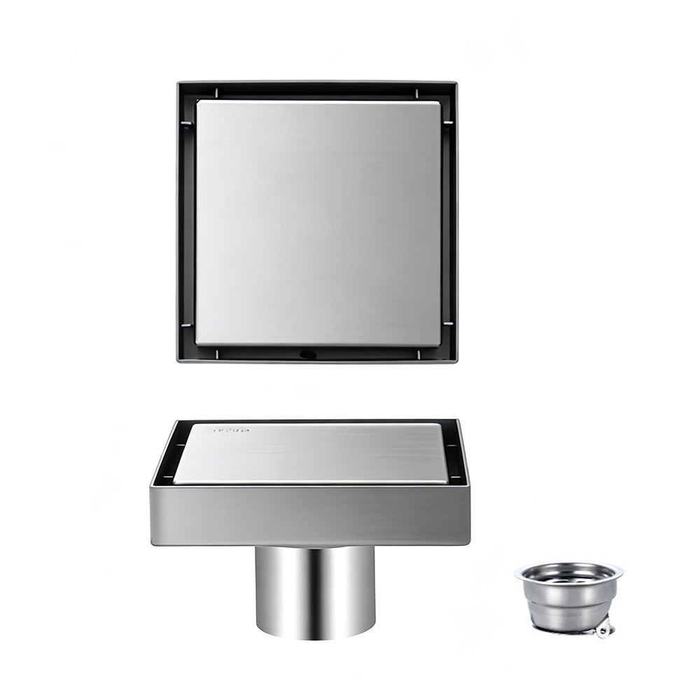 Square Shower Drain with Filter-Silver
