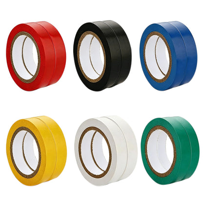 12 Pack Electrical Tape 10m PVC Insulation Tape Flame Retardant for Wire Cable