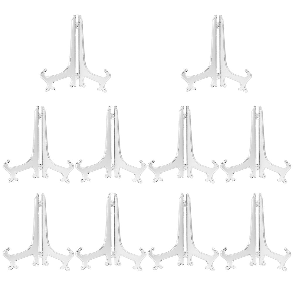 10 Pack Clear Adjustable Plate Display Easel Stands