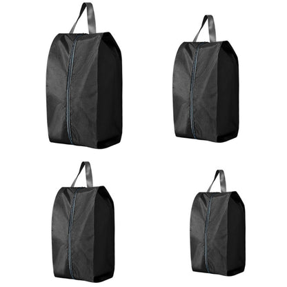 4Pcs Water-Resistant Travel Shoe Storage Bags-Black