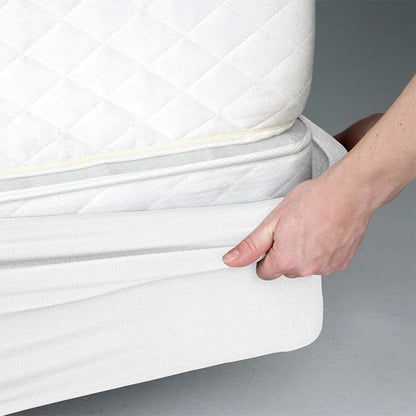 2Pcs Elastic Box Spring Mattress Foundation Cover -White
