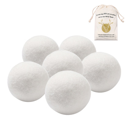 6 Pack Wool Dryer Balls for Softer Laundry and Reduced Static