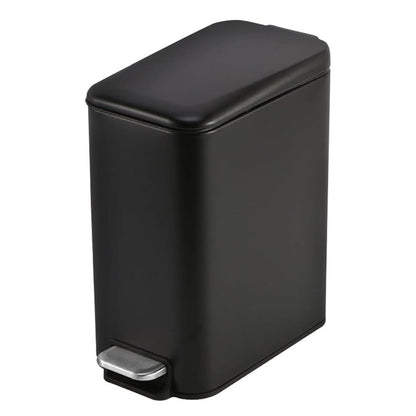 Slim Stainless Steel Pedal Trash Can 14cm Narrow Bathroom Waste Bin Soft Close Lid