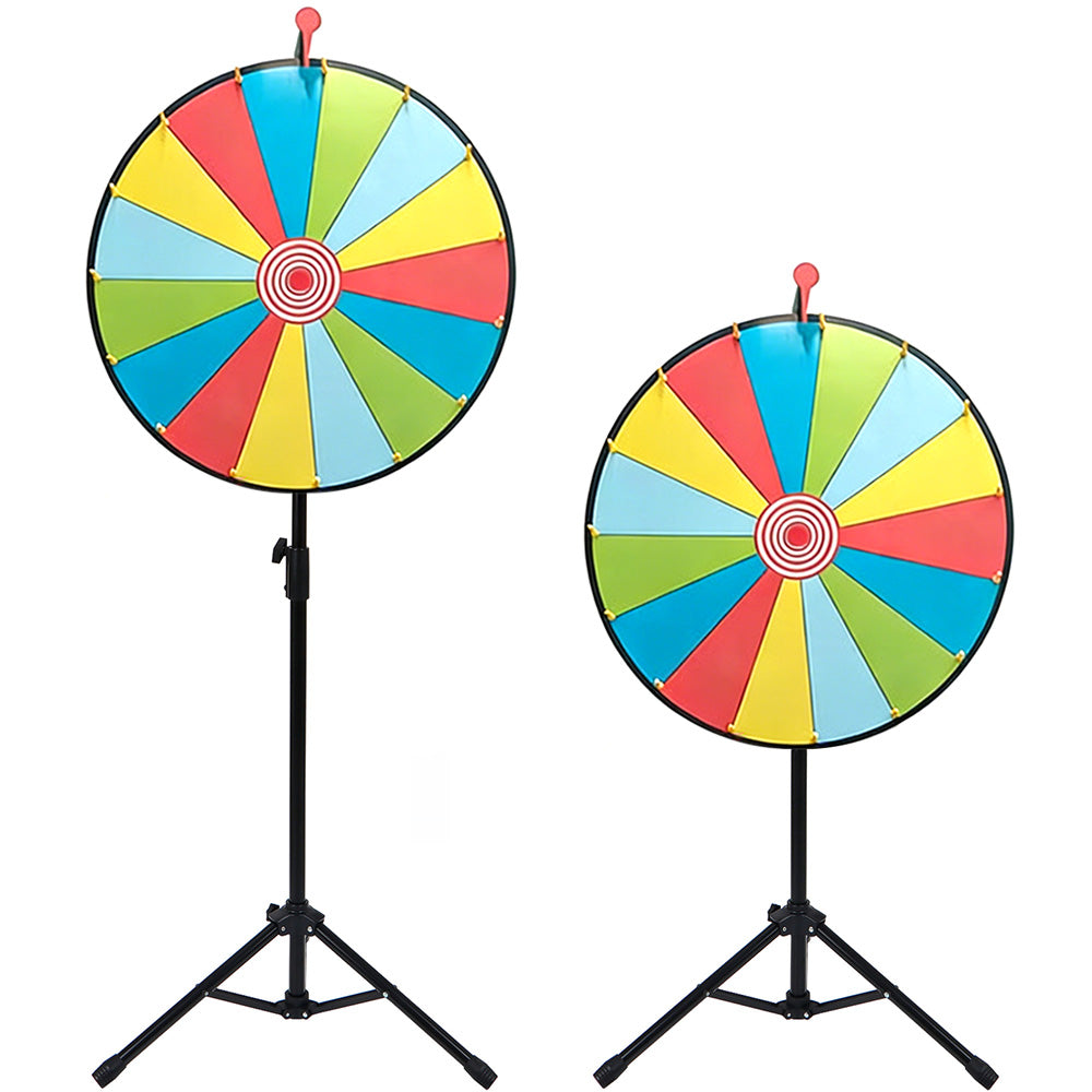 60cm Prize Wheel 15 Slots Colour Spinning Wheel with Adjustable Tripod Floor Stand
